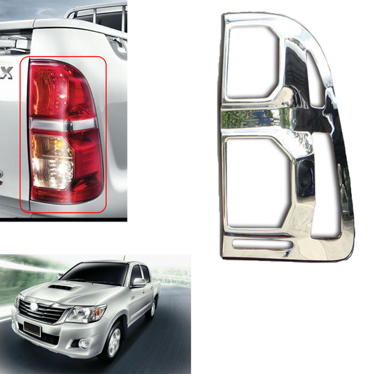 Toyota Hilux 2011-16 CHROME REAR TAIL LIGHT LAMP COVERS TRIMS SURROUND