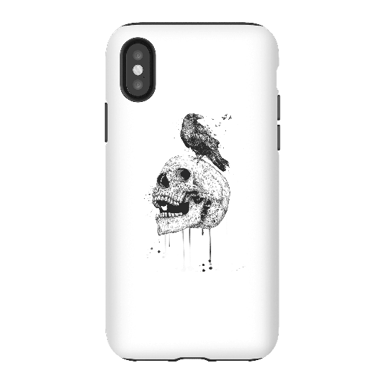 Balazs Solti Skull And Crow Phone Case for iPhone and Android - iPhone X - Tough Case - Gloss