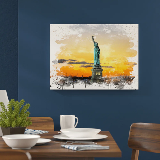 'The Statue of Liberty New York' Graphic Art Print Poster