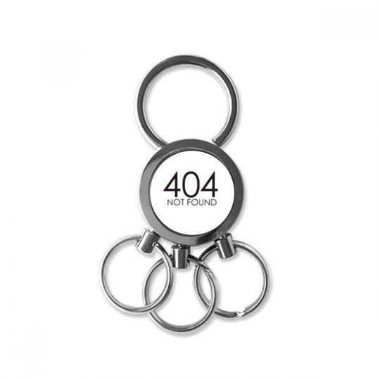 Programmer 404 Error Not Found Stainless Steel Metal Key Holder Chain Ring Keychain