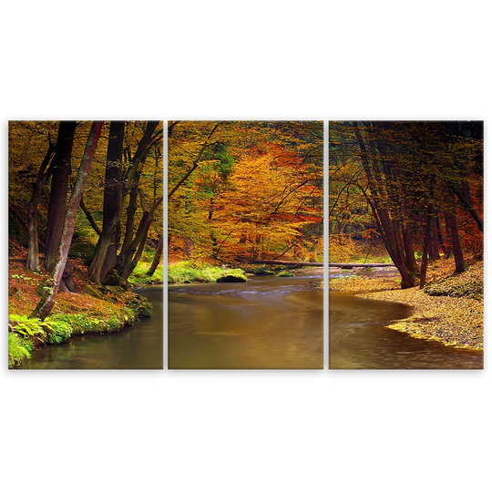 Canvas Print Autumn Forest River