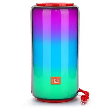 T&G TG639 Stereo Bluetooth Speaker with RGB Lights - Red