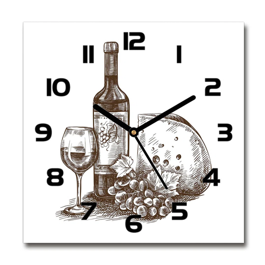 Hermelinde Wine and Snacks Silent Wall Clock