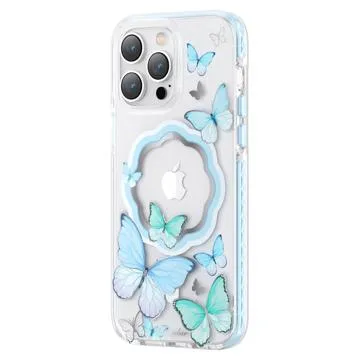 Kingxbar Butterfly Shiny iPhone 14 Pro Max Hybrid Case - Blue