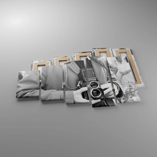 The Camera Retro Vintage - 5 Piece Wrapped Canvas Photograph