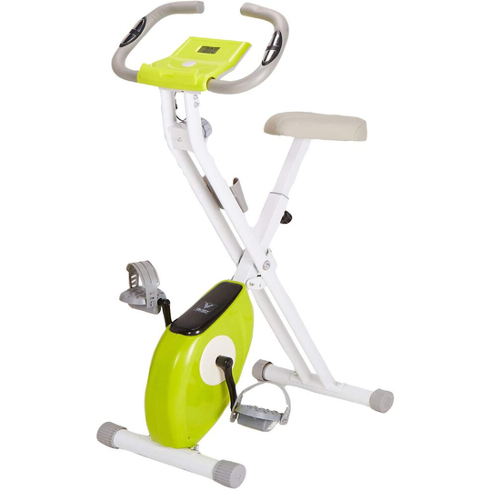 Exercise Bike Fitness Bicycle Foldable Indoor Trainer - 8 Magnetic Resistance Levels Pulse Sensor, Phone Holder, 100kg Max Weight- LCD Display