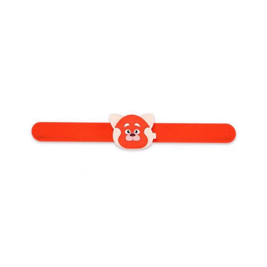 (Wristband A) Cartoon Turning Red Bear Keychain Keyring Bracelet Wristband Pendant