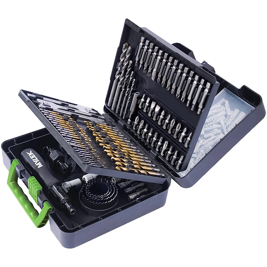 Mylek 204 Piece Drill Bit And Screwdriver Accessory Set With Storage Case