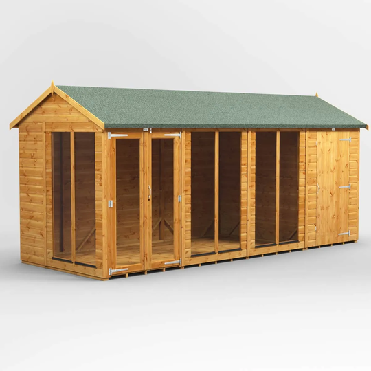 16X6 Power Apex Summerhouse Combi Including 4Ft Side Store
