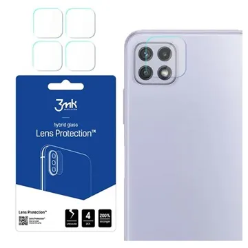 3MK Hybrid Samsung Galaxy A22 4G Camera Lens Tempered Glass Protector - 4 Pcs.