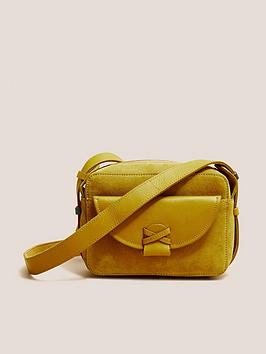 White Stuff Lola Leather Camera Bag - Yellow, Yellow, Women