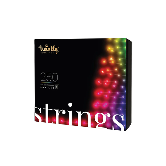 Twinkly 250L 4.3Mm Diffuse Flat RBG Lens Light String 8Cm Lamp Spacing Black/Green Wire Bt+wifi Gen Ii Ip44