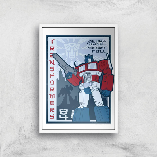 Transformers One Shall Stand Poster Art Print - A3 - White Frame