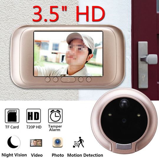 3.5" Digital Peephole Viewer Door Eye Doorbell Video Camera Motion Detector