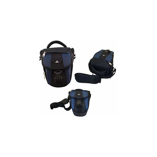 Case4Life Black/Blue DSLR/SLR Camera Case Holster Bag for Nikon SLR D Series - D3100, D3200, D3300, D3400, D4, D40, D5, D500, D5100, D5200, D5300,...