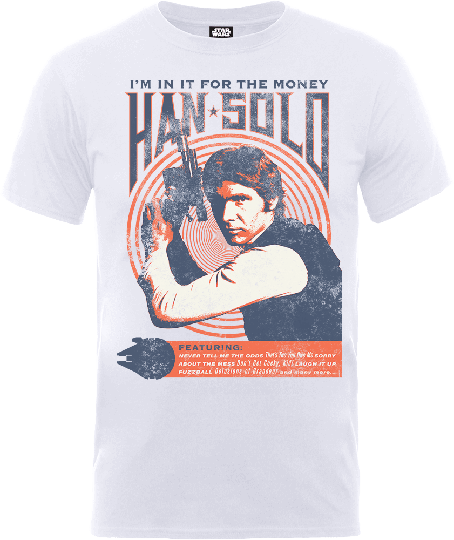 Star Wars Han Solo Retro Poster T-Shirt - White - S
