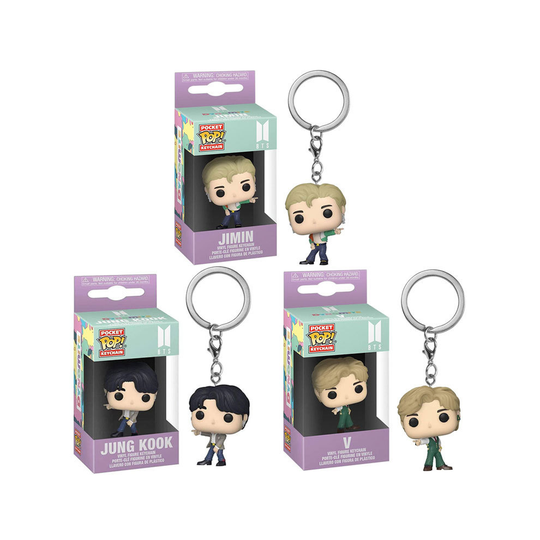 (3pcs) Jung Kook Jimin V Key Chain Figures Kpop BTS Tinytan Dynamite Funko Pop Keyring