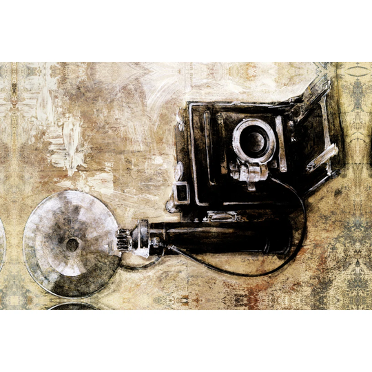 Vintage Camera 3 - Wrapped Canvas Painting