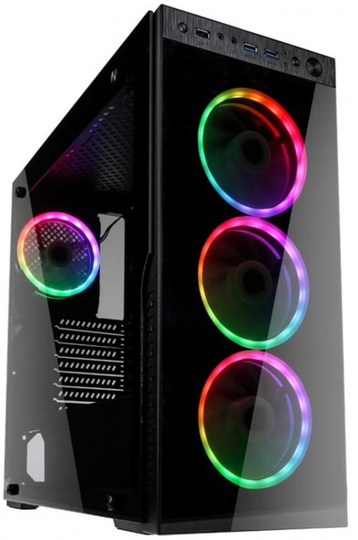 Kolink Horizon Midi Tower RGB Gaming Case - Black Tempered Glass