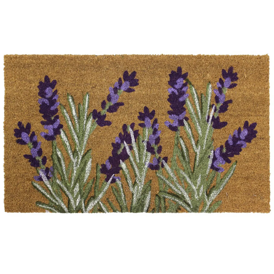 JVL 'Lavender' Garden Theme Latex Backed Doormat - 45x75cm