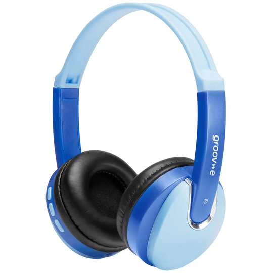 Groov-e Kids Wireless DJ Style Bluetooth Headphones - Blue
