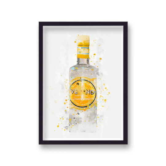Gin Graphic Splash Verano Lemon Inspired by Vouvart - Picture Frame Graphic Art