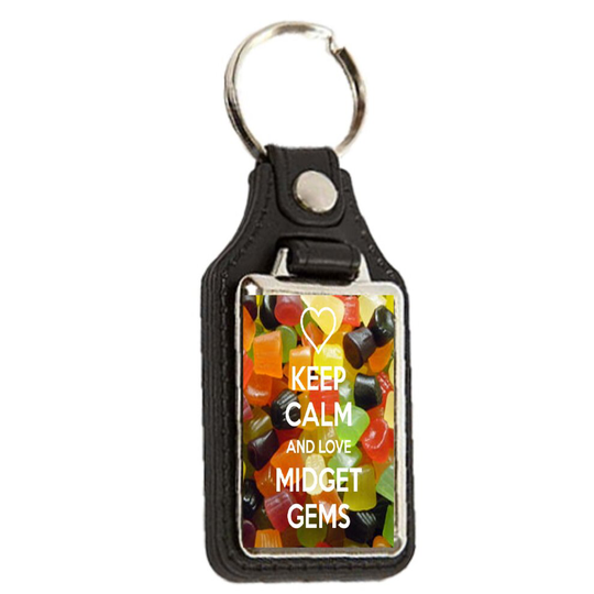Keep Calm and Love Midget Gems - Oblong Medallion Keyring