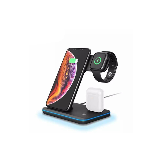 (White) 3 in 1 Wireless Charger Dock Charging Station For iWatch iPhone 8 11 Pro Max XS