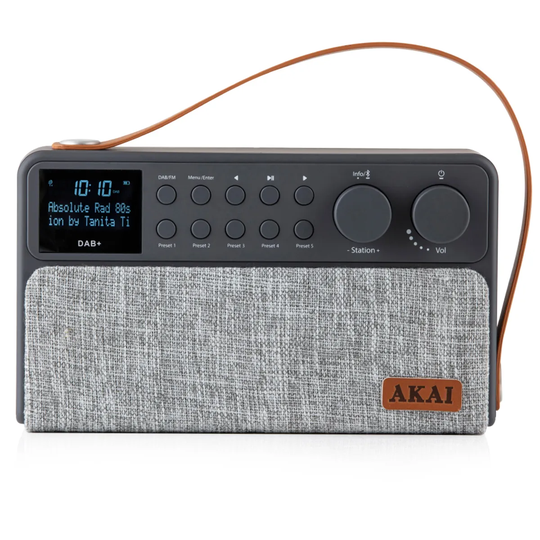 AKAI Rechargeable DAB+ Radio - Grey
