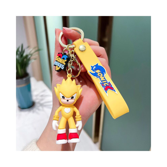 (Yellow) Knuckles Sonic the Hedgehog Sega Keyring Keychain Cute Cartoon Pendant Bag Charm