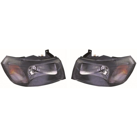 Ford Transit Mk6 Van 2000-2006 Black Headlights Headlamps 1 Pair O/S & N/S