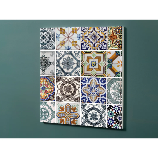 Notiz Motive Mosaic Tiles Magnetic Wall Mounted Cork Board
