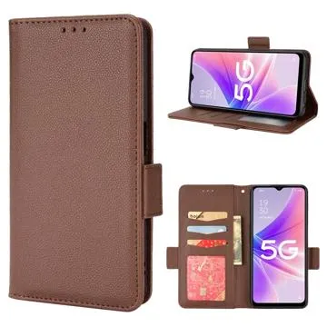 OnePlus Nord N300 Wallet Case with Magnetic Closure - Brown