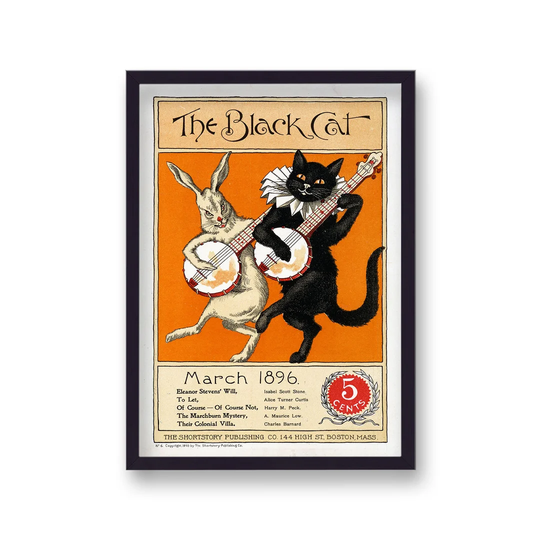 Vintage Black Cat Poster Print