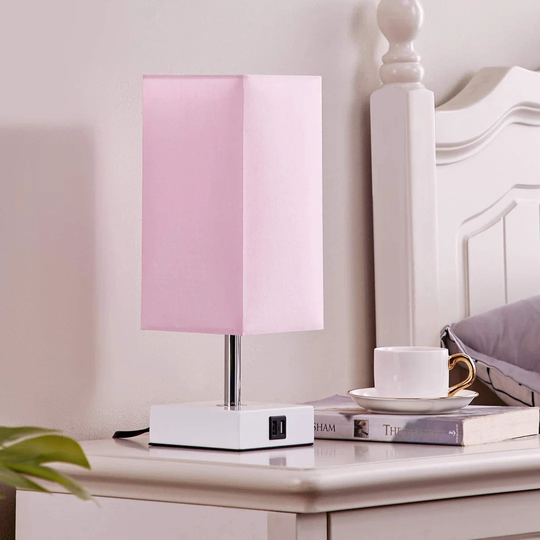 Curryville 37.2Cm White Table Lamp with USB