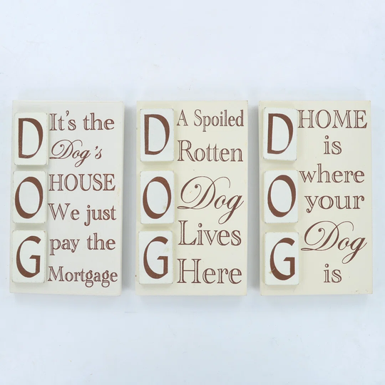 3 Piece Asstd Dog Magnets Wall Décor Set