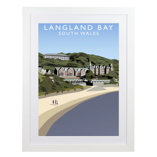 Langland Bay by Richard O'Neil - Graphic Art Print on Paper