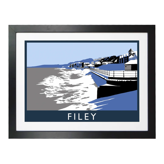Filey in Snow by Richard O'Neil - Graphic Art Print on Paper