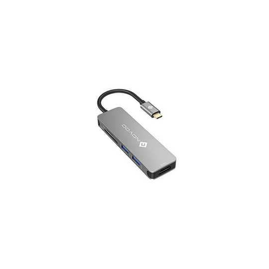 NOVOO USB C Hub 5 in 1 Aluminum with HDMI 4K Adapter, 2 USB 3.0 ports, 1 SD memory port, 1 microSD Card Reader for MacBook Pro 2019/2018, iMac 2017,