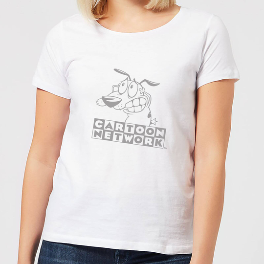 Courage The Cowardly Dog Outline Women's T-Shirt - White - S