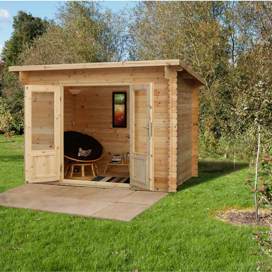 Forest Garden Harwood 3m x 2m Pent Log Cabin