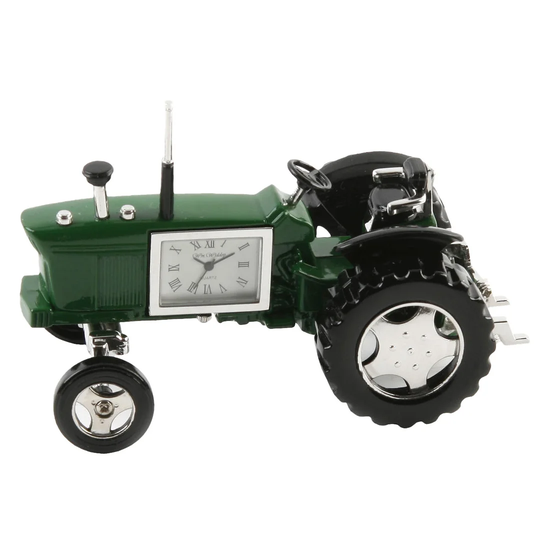 Analog Metal Quartz Tabletop Clock in Green/Black