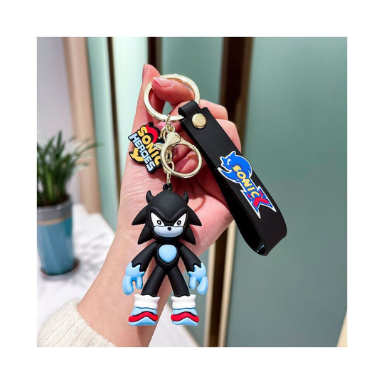 (Black) Knuckles Sonic the Hedgehog Sega Keyring Keychain Cute Cartoon Pendant Bag Charm
