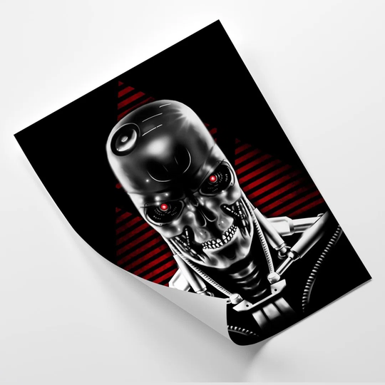Poster, Skeleton Robot Head
