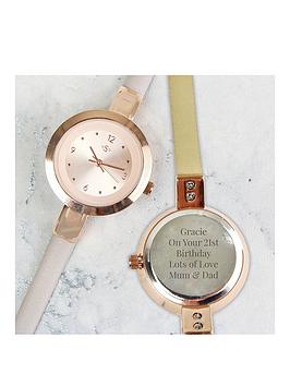 Personalised Rose Gold Tone Ladies Watch