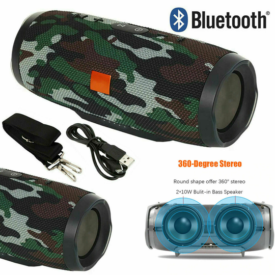 (Camo) Portable Wireless Bluetooth Speaker Waterproof