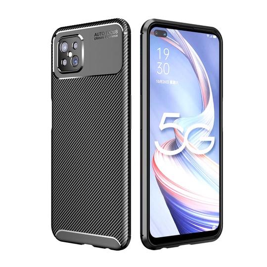 Fonetek® For OPPO Reno 4z 5G, Tough Shockproof Slim Carbon Fibre Protective Case Cover