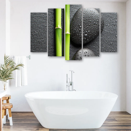 Canvas Print Stones Bamboo Zen Spa