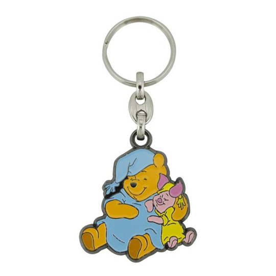 Disney Winnie The Pooh & Piglet Sleeping Enamelled Licensed Keychain-Keyring