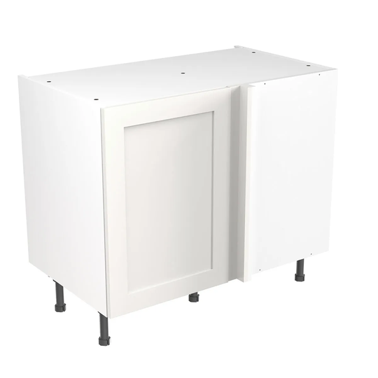 KitchenKIT Shaker 100cm Blind Corner Base Unit - Matt White